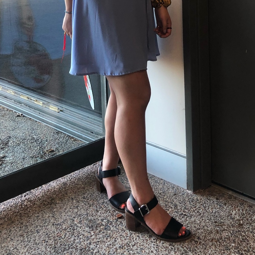 FINAL: Black Franco Sarto Havana ankle strap heels